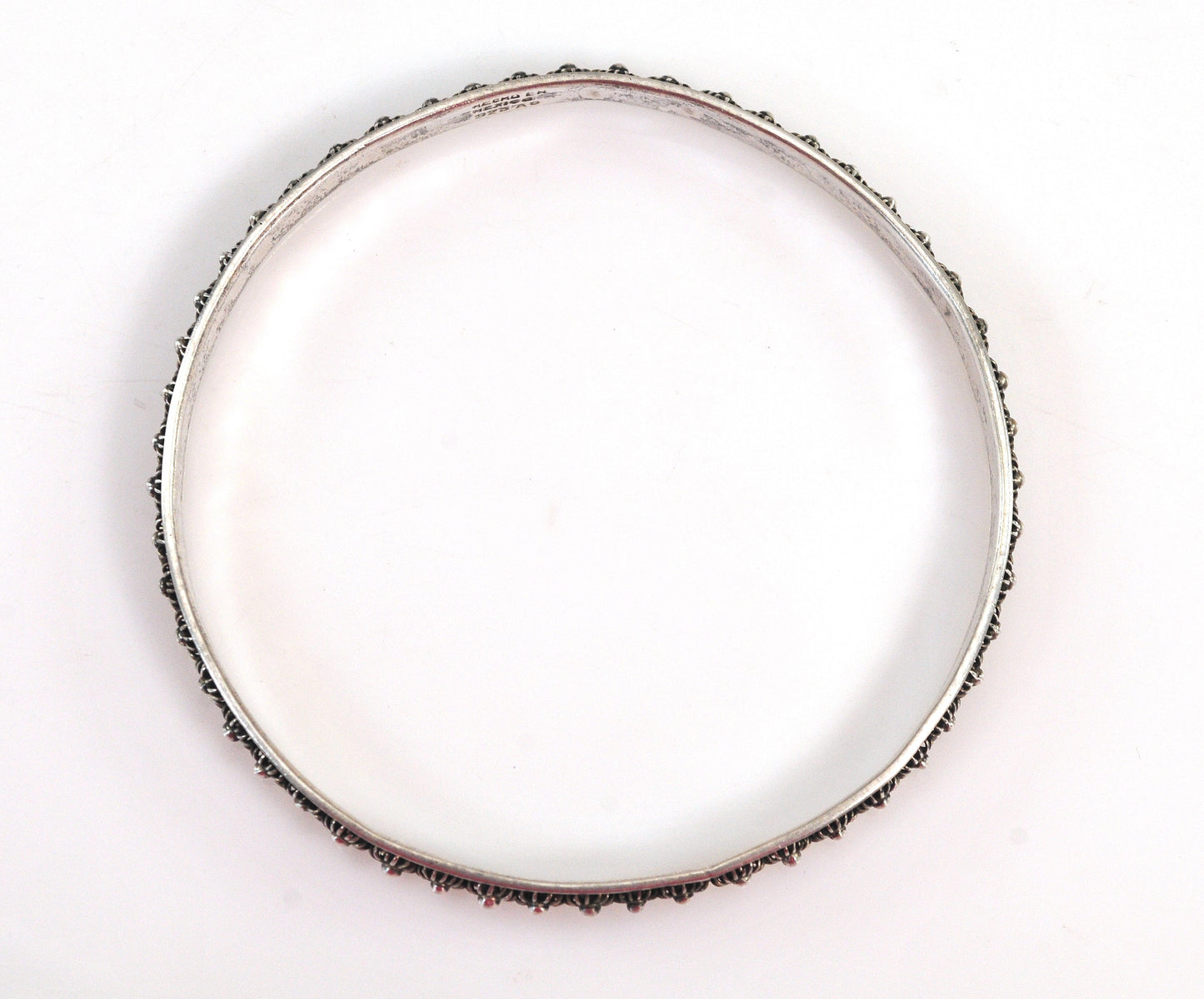 925 Mexico Sterling Cannetille Bangle Bracelet