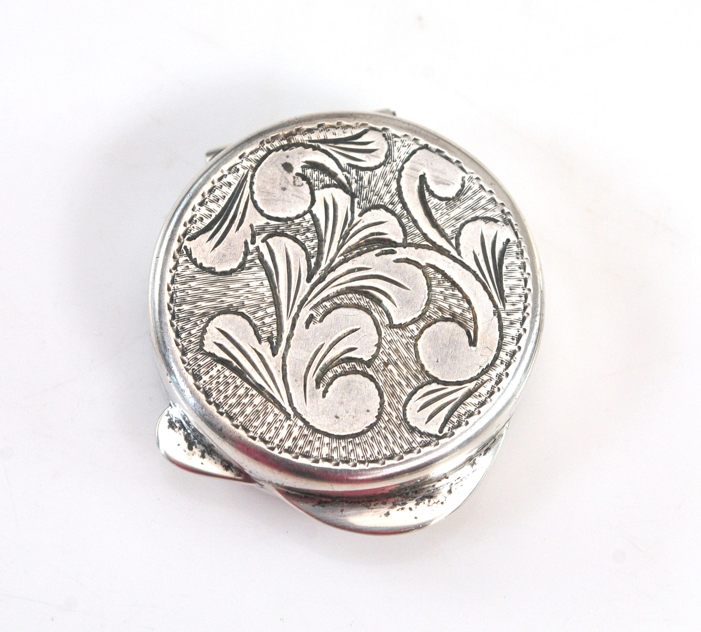 Vintage Sterling Silver Pill Box, Trinket Box