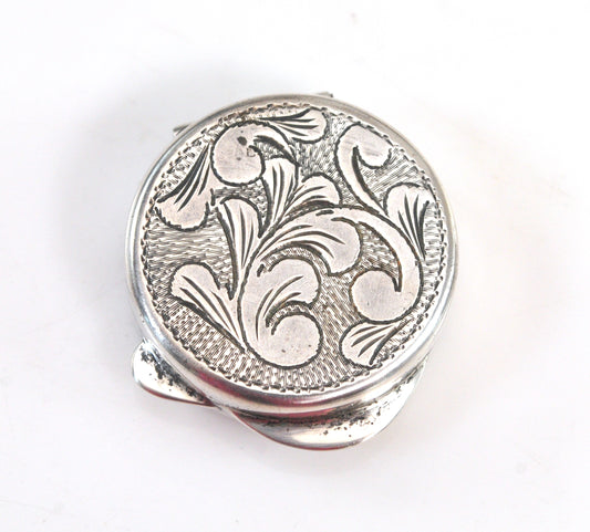 Vintage Sterling Silver Pill Box, Trinket Box