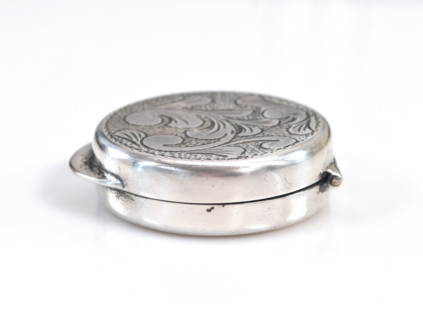 Vintage Sterling Silver Pill Box, Trinket Box