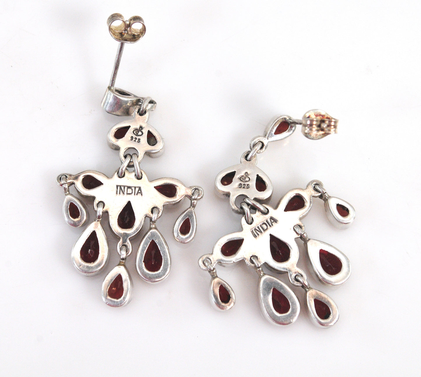Doug Paulus Sterling Silver Garnet Chandelier Earrings