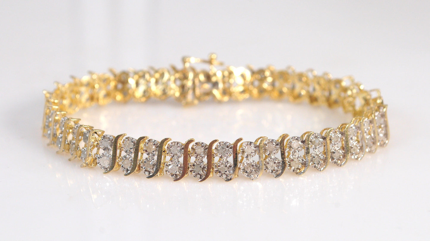 10K Gold Diamond Tennis Bracelet