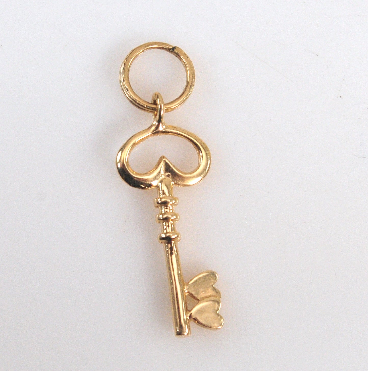 TINY 14K Gold Key Charm Pendant