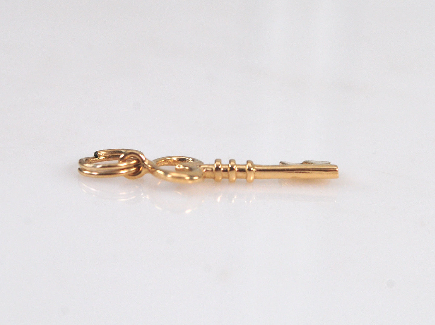 TINY 14K Gold Key Charm Pendant