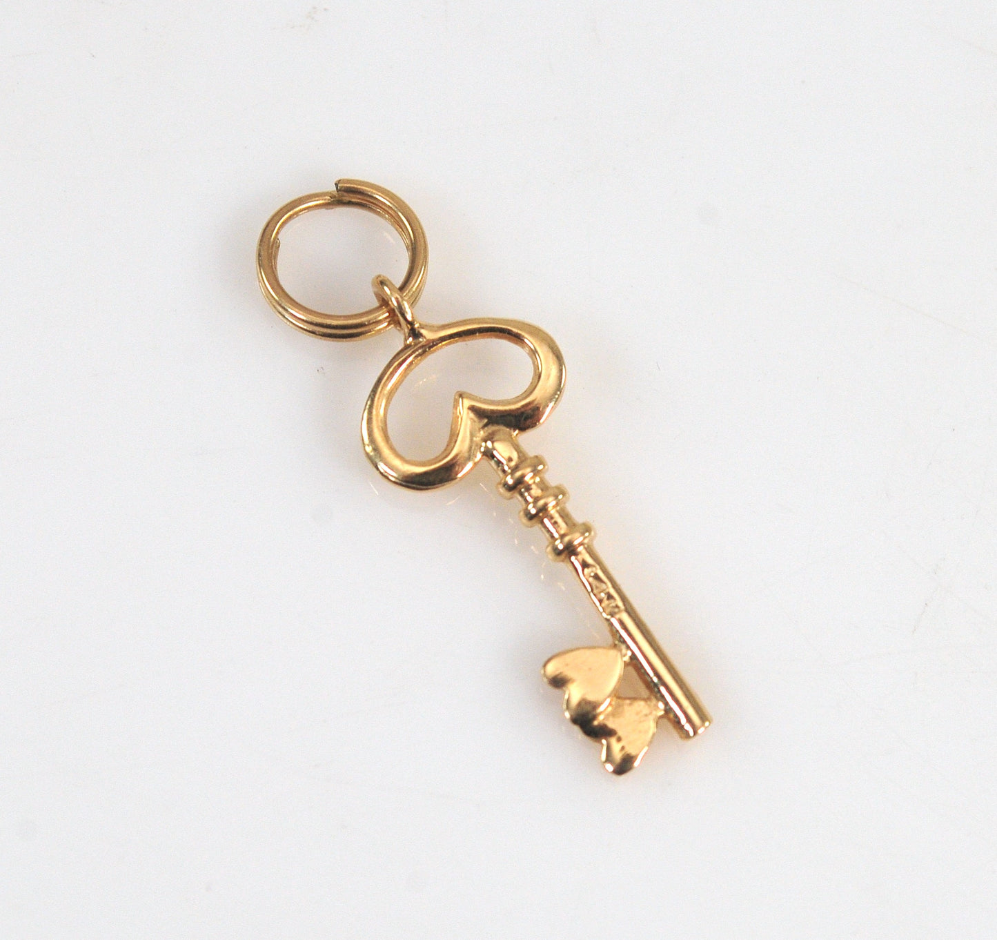 TINY 14K Gold Key Charm Pendant