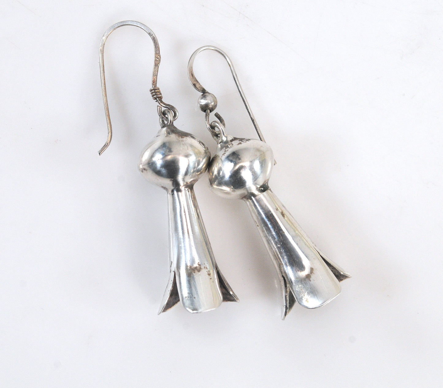 Vintage Sterling Silver Navajo Squash Blossom Earrings