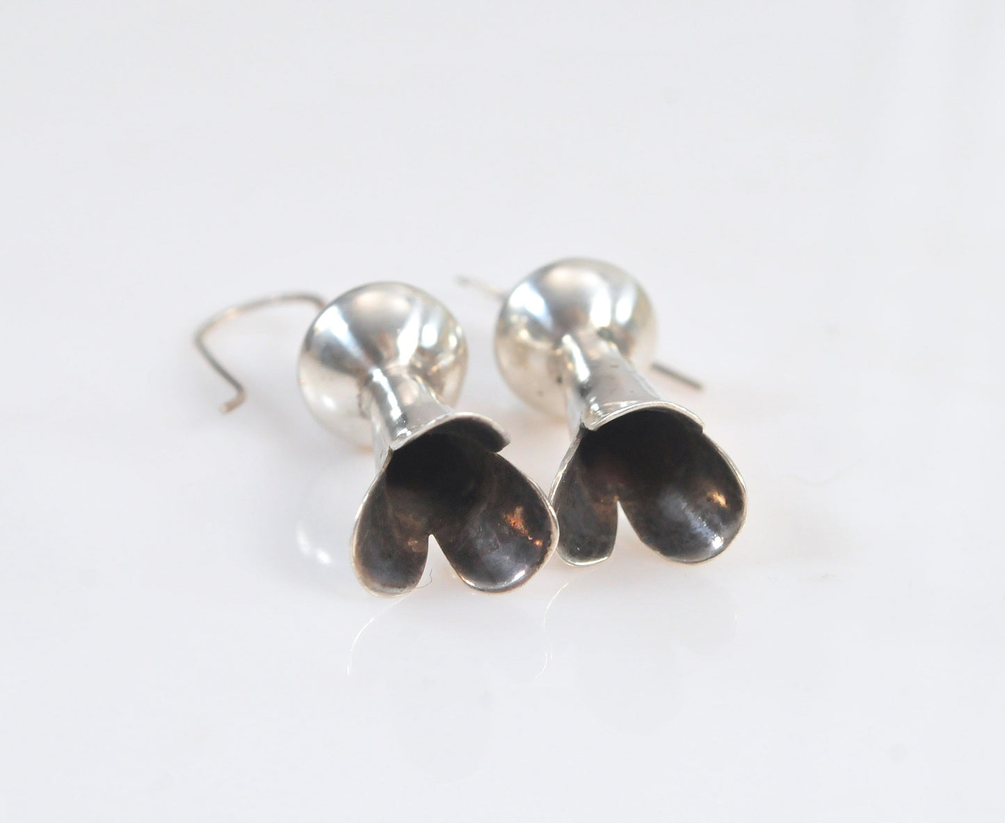 Vintage Sterling Silver Navajo Squash Blossom Earrings