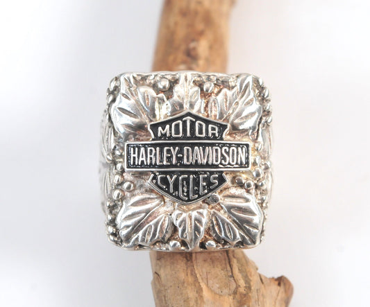 Vintage Signed Sterling Silver Harley Davidson Ring