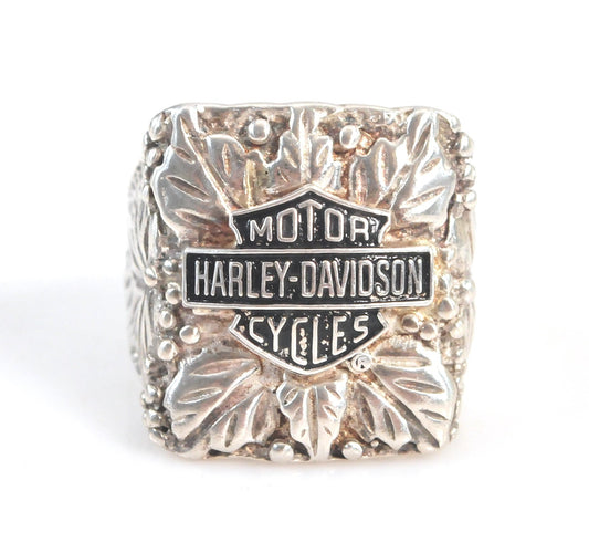 Vintage Signed Sterling Silver Harley Davidson Ring