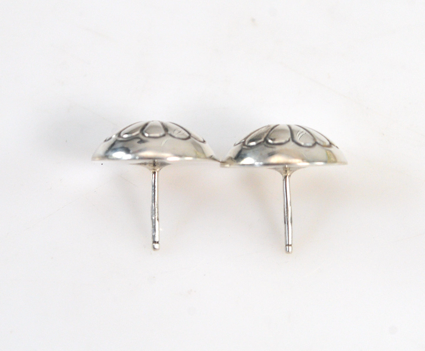 Native American Sterling Silver Concho Stud Earrings