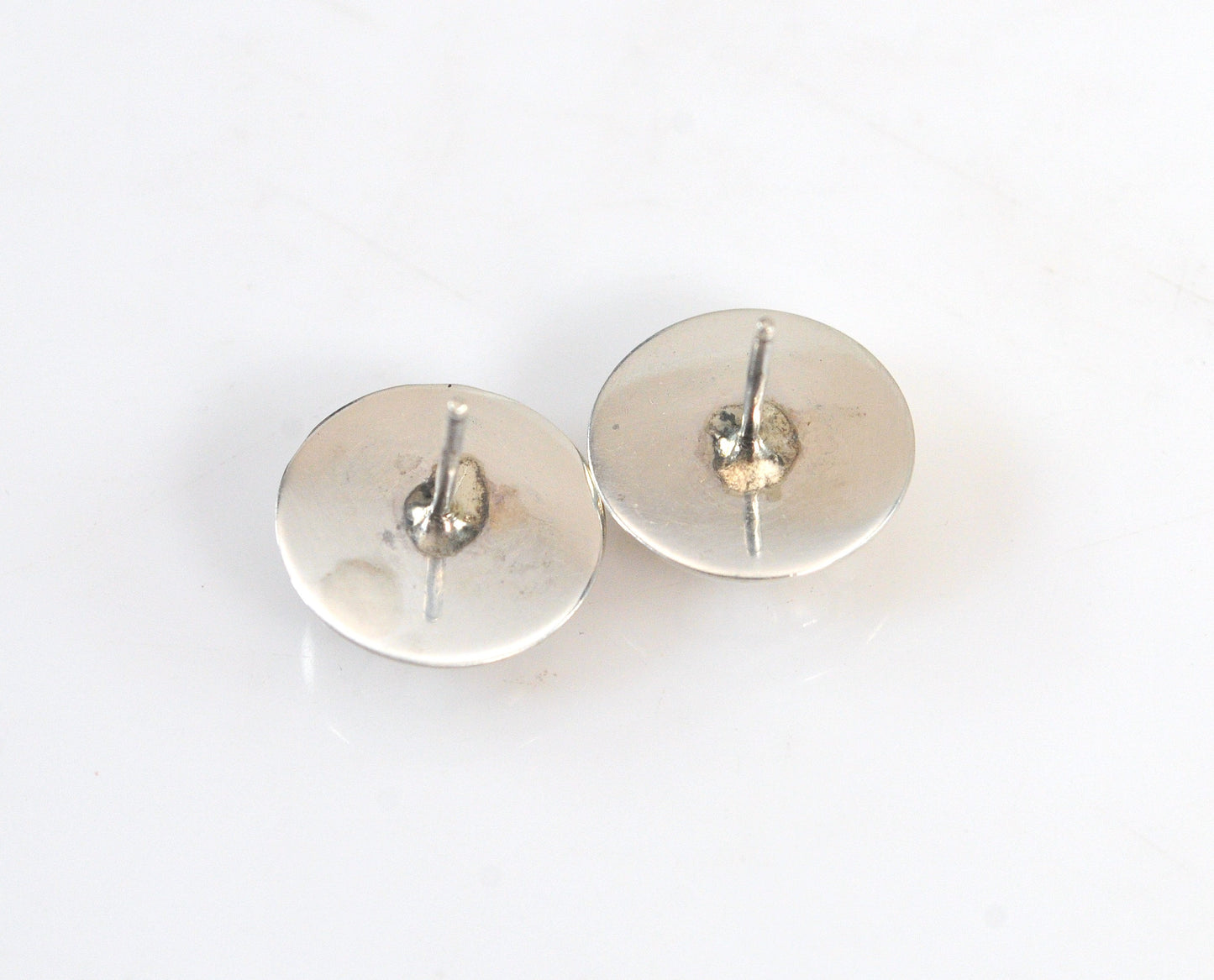 Native American Sterling Silver Concho Stud Earrings