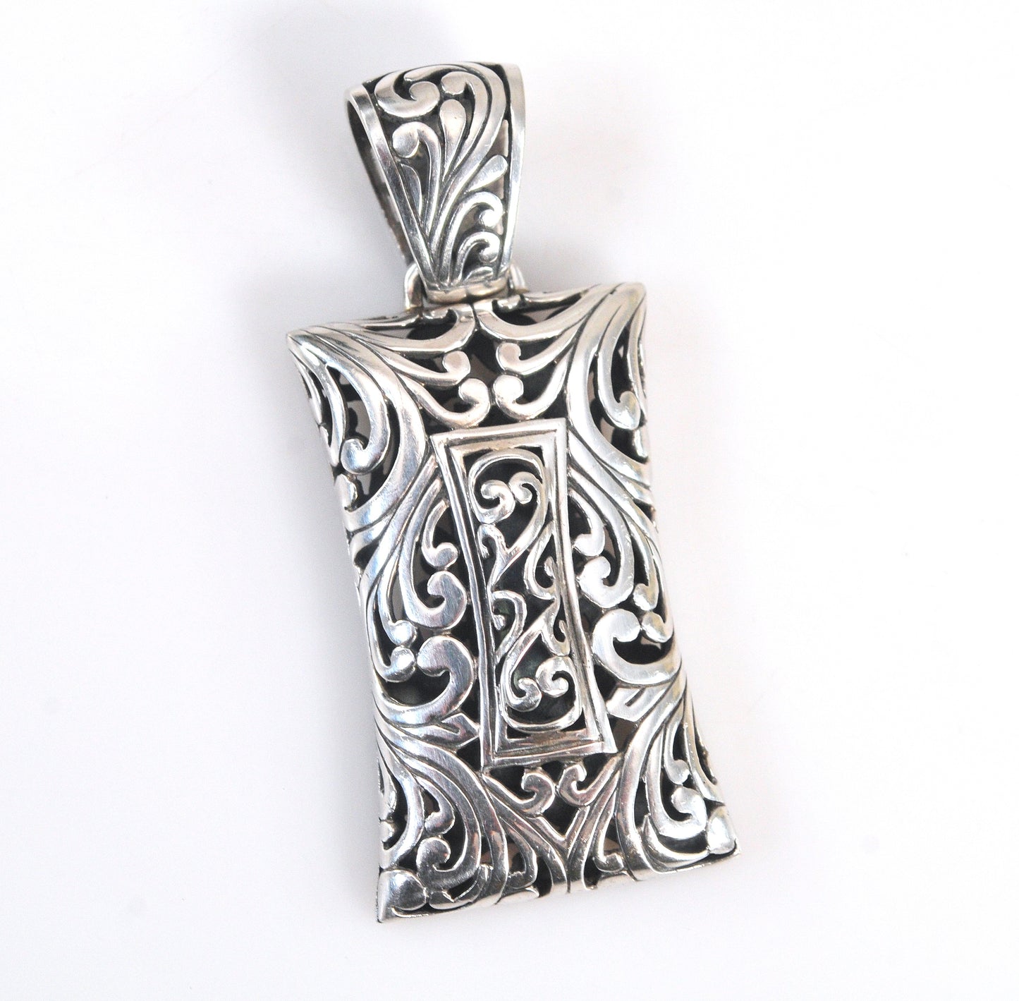 Ornate Sterling Silver Bali Filagree Pendant