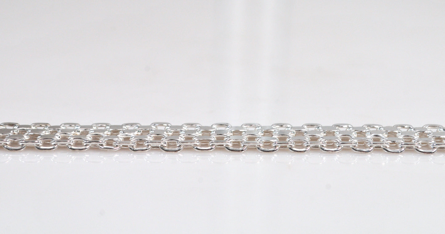Shiny Flexible Mesh Sterling Silver Bracelet