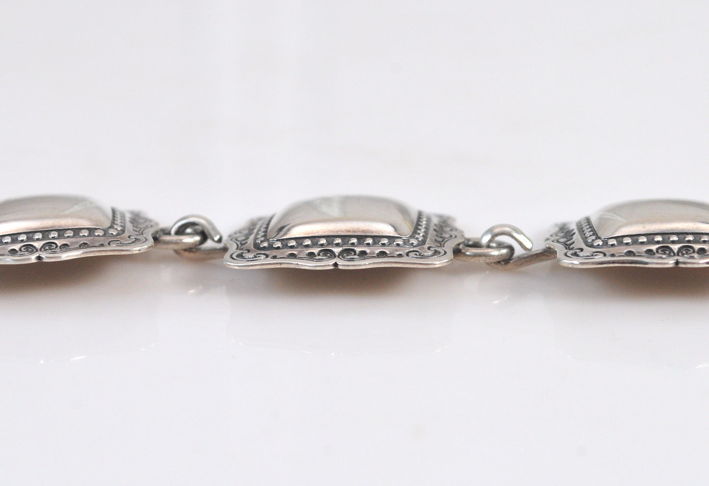 Navajo Handmade Sterling Silver Concho Bracelet