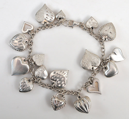 Signed Sterling Silver “My Strawberry’s Heart” Charm Bracelet
