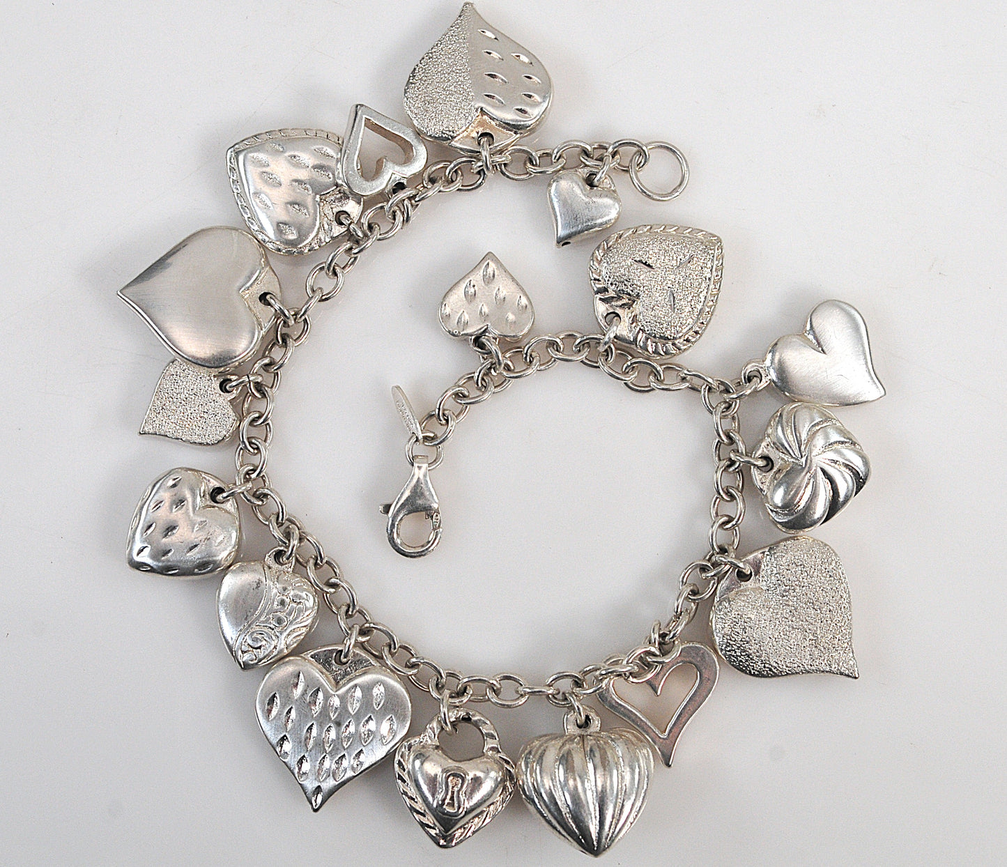 Signed Sterling Silver “My Strawberry’s Heart” Charm Bracelet