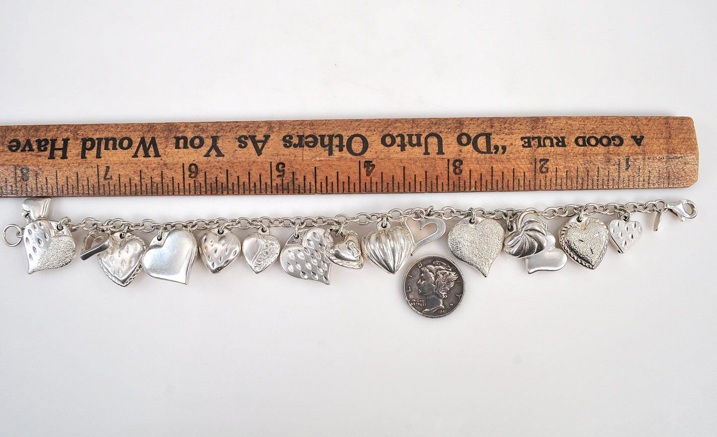 Signed Sterling Silver “My Strawberry’s Heart” Charm Bracelet