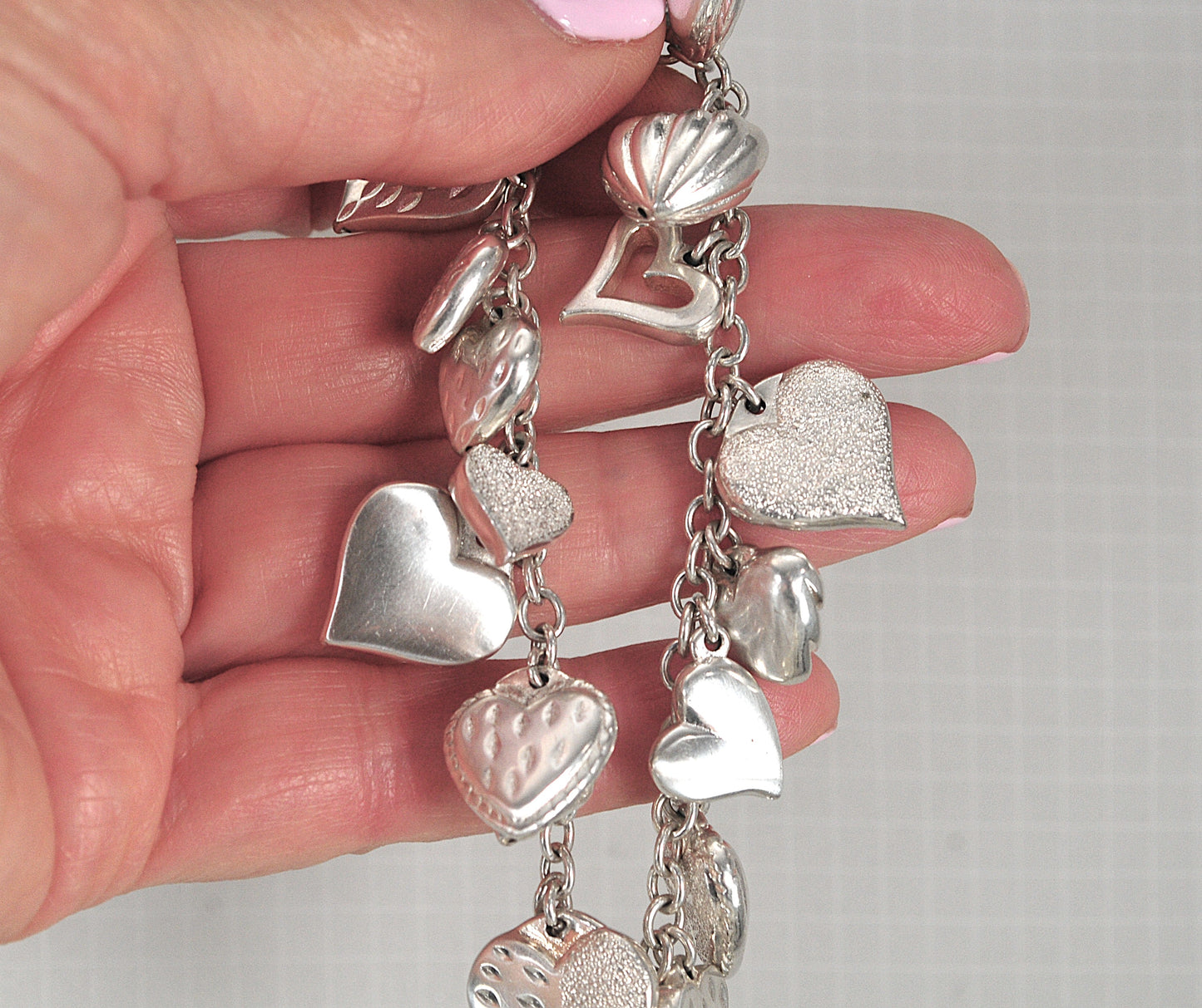 Signed Sterling Silver “My Strawberry’s Heart” Charm Bracelet