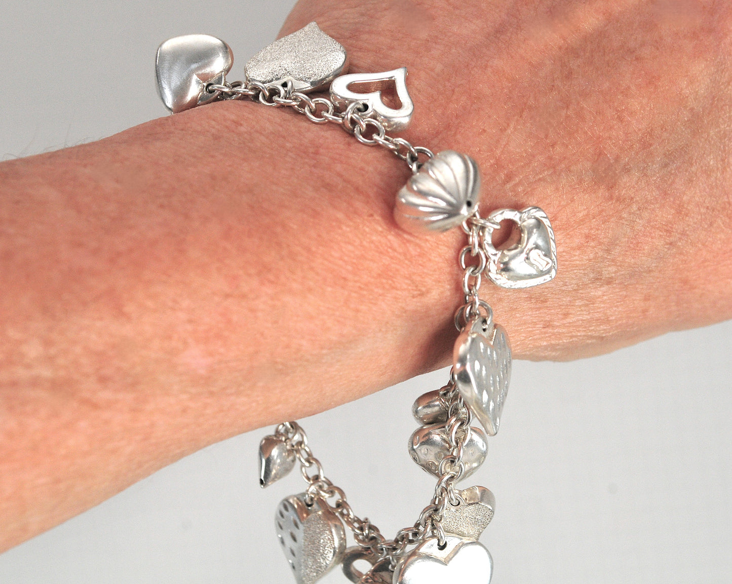 Signed Sterling Silver “My Strawberry’s Heart” Charm Bracelet
