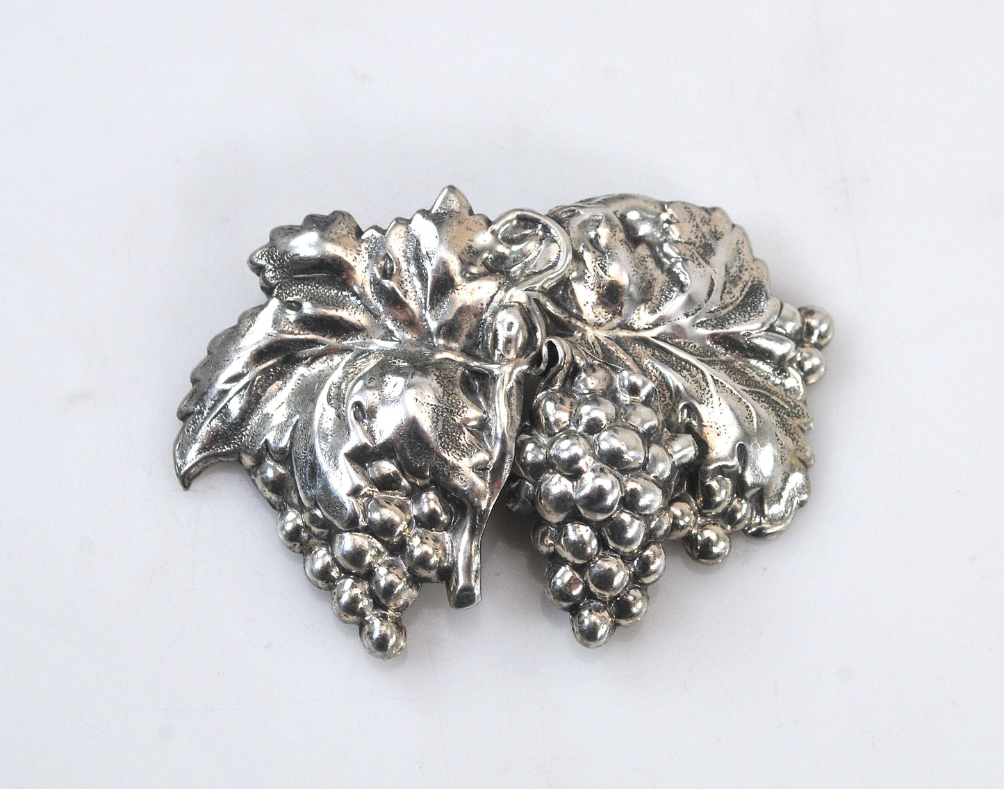 Vintage Beau Sterling Grape Brooch Pendant