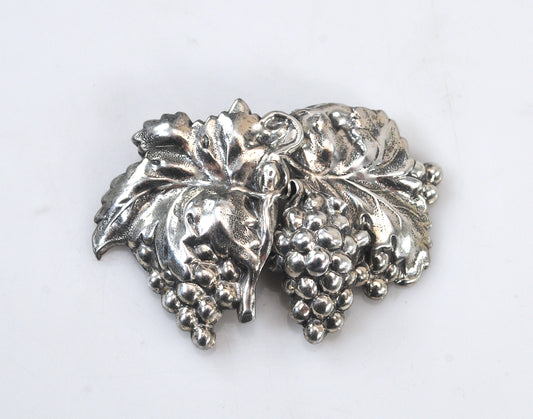 Vintage Beau Sterling Grape Brooch Pendant