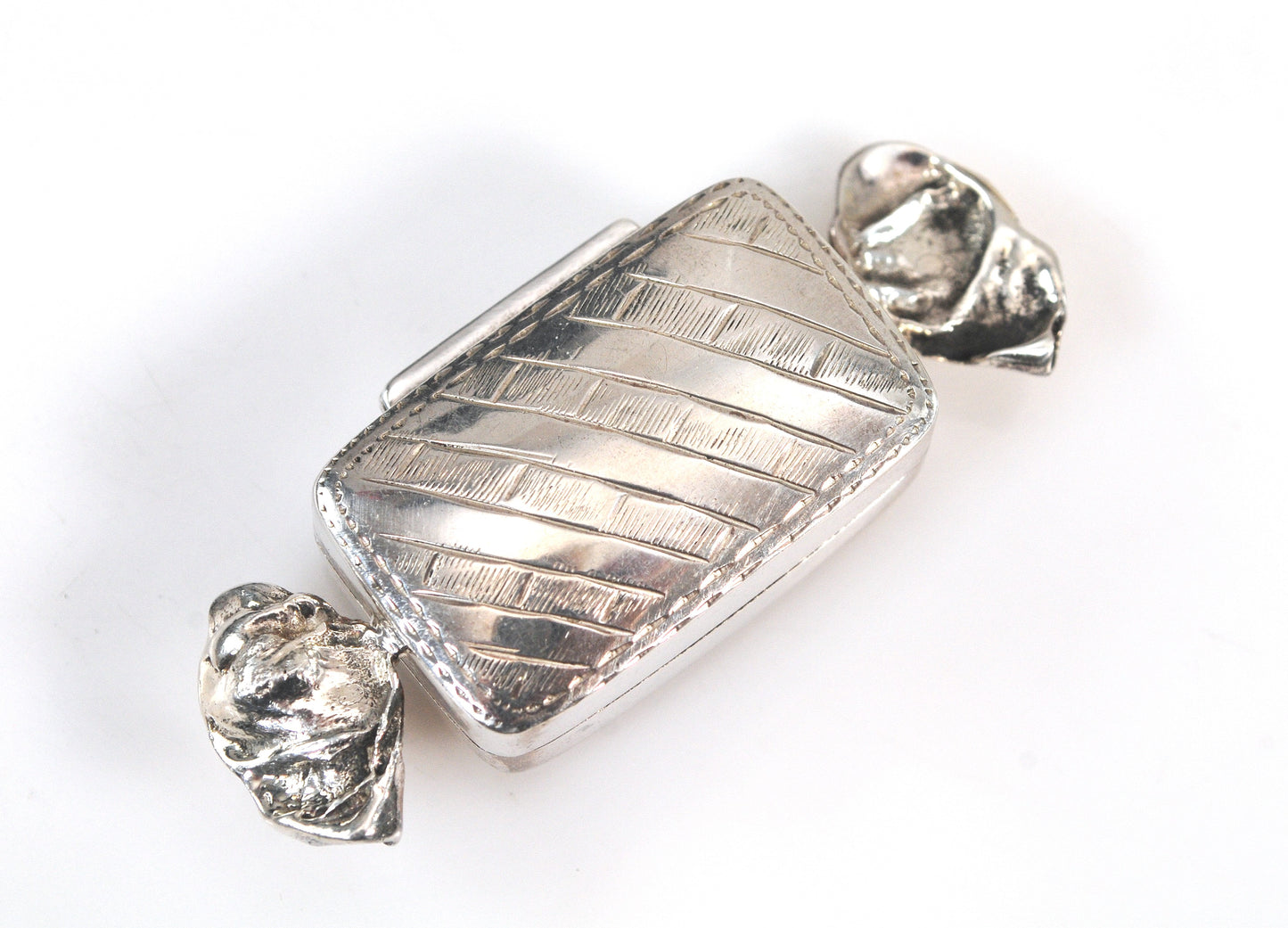Vintage Sterling Silver Candy Wrapper Pill Box