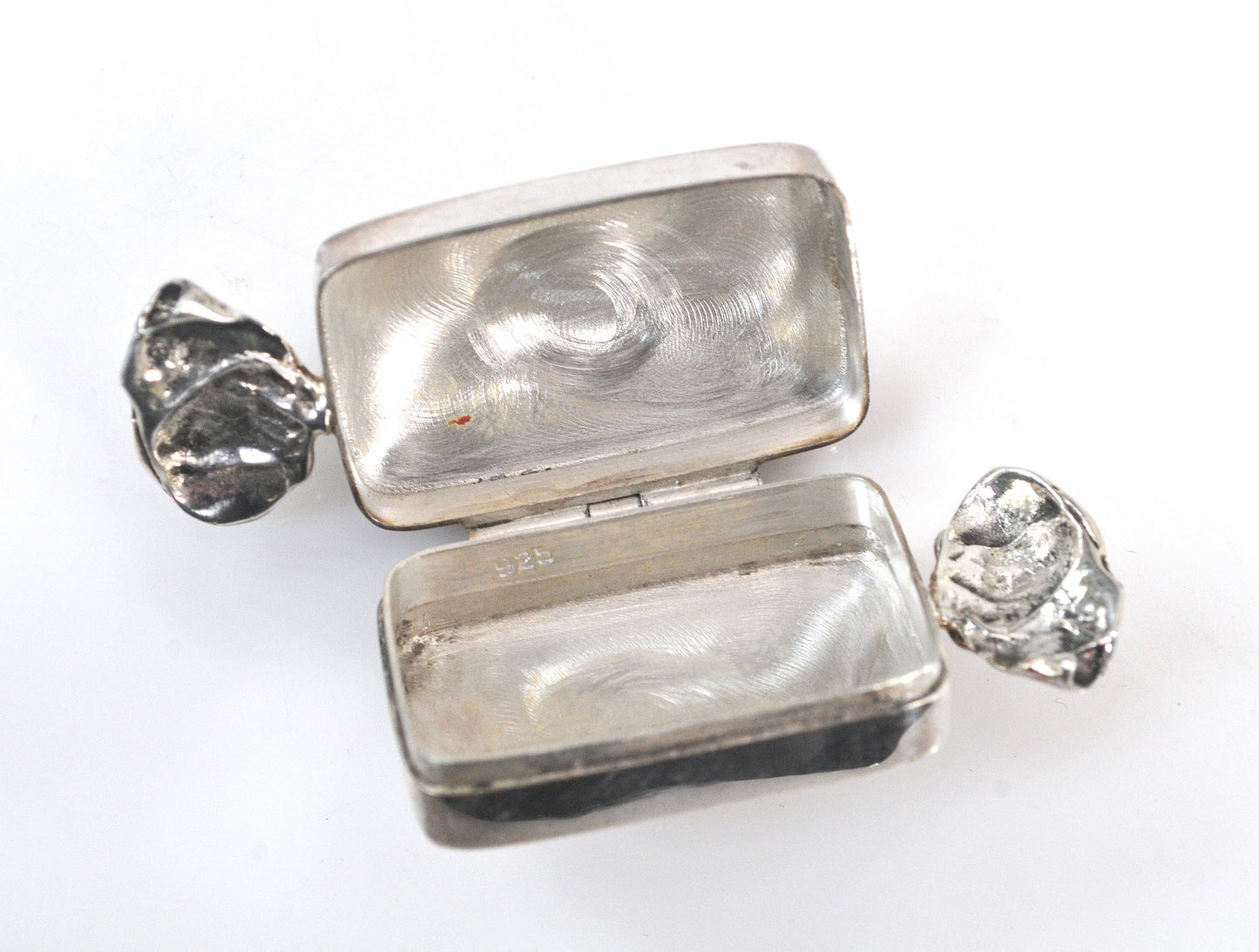 Vintage Sterling Silver Candy Wrapper Pill Box
