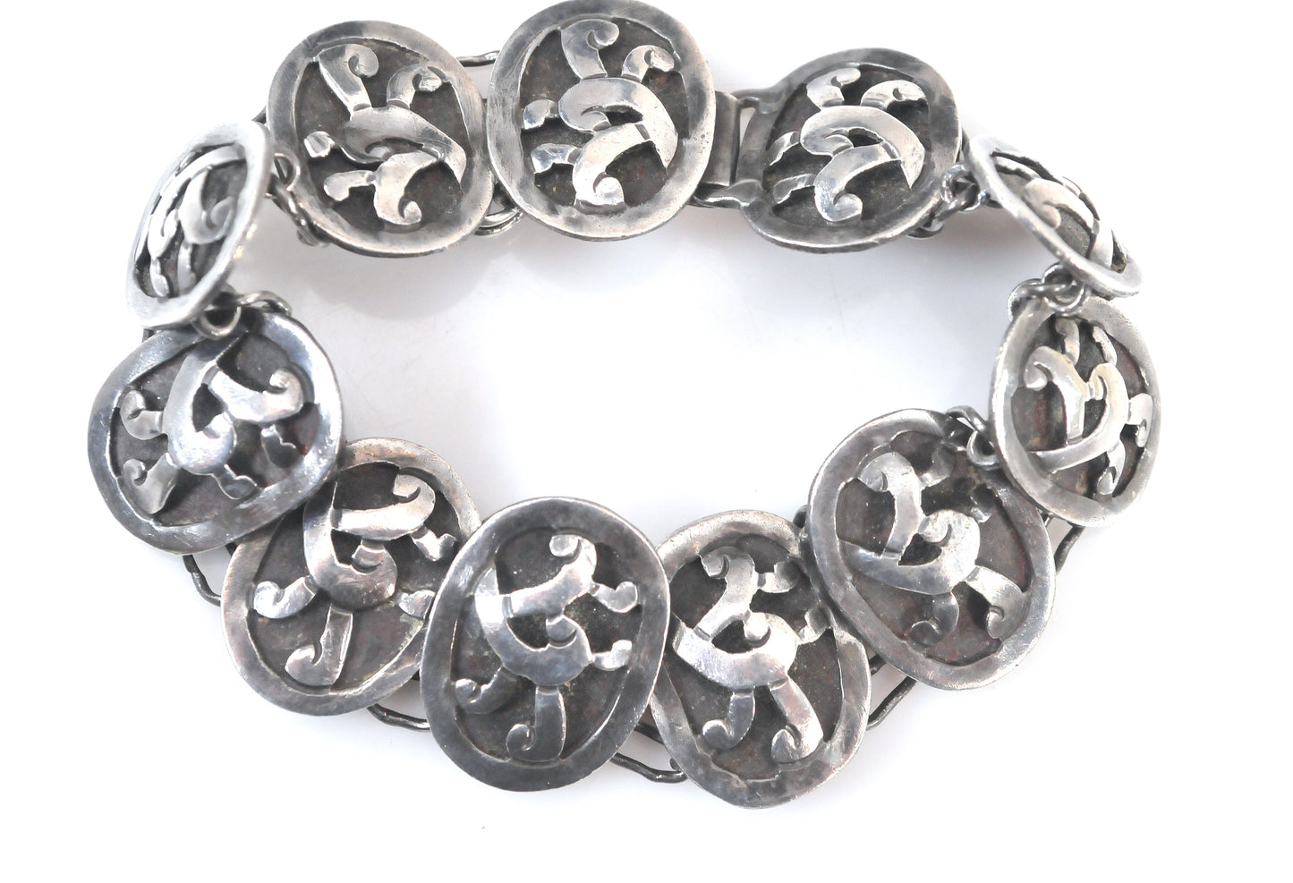 Talleres De Los Ballesteros Sterling Silver Shadowbox Link Bracelet