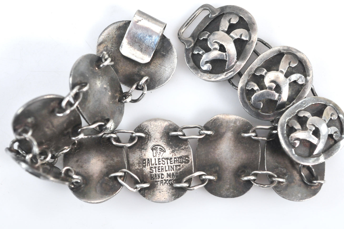 Talleres De Los Ballesteros Sterling Silver Shadowbox Link Bracelet