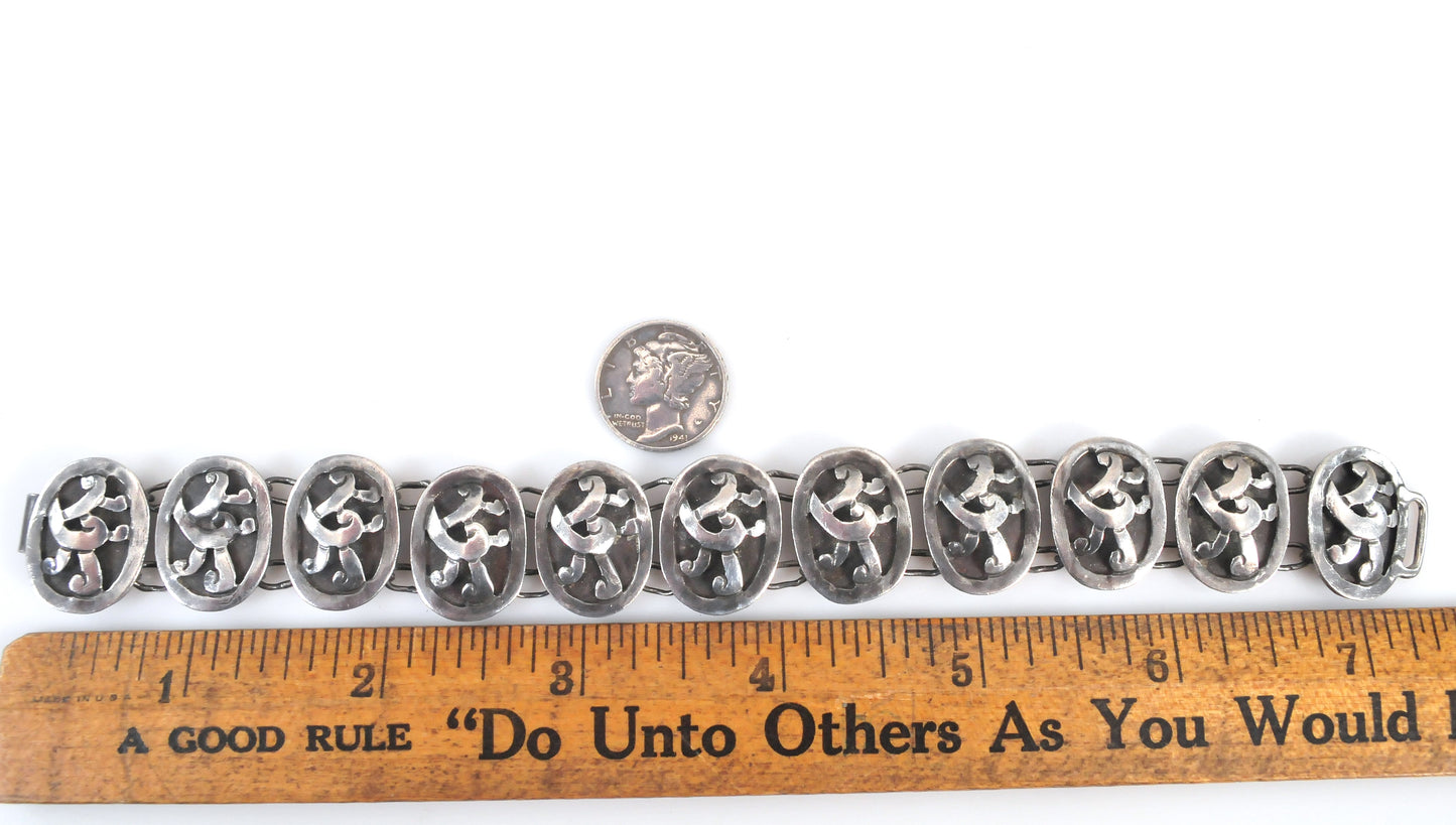 Talleres De Los Ballesteros Sterling Silver Shadowbox Link Bracelet