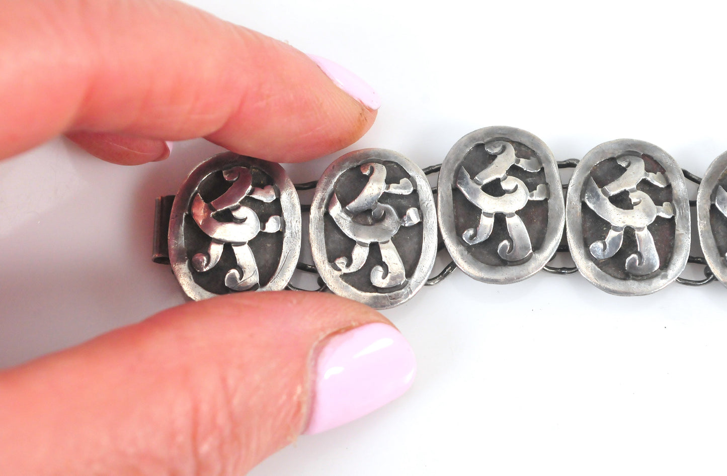 Talleres De Los Ballesteros Sterling Silver Shadowbox Link Bracelet