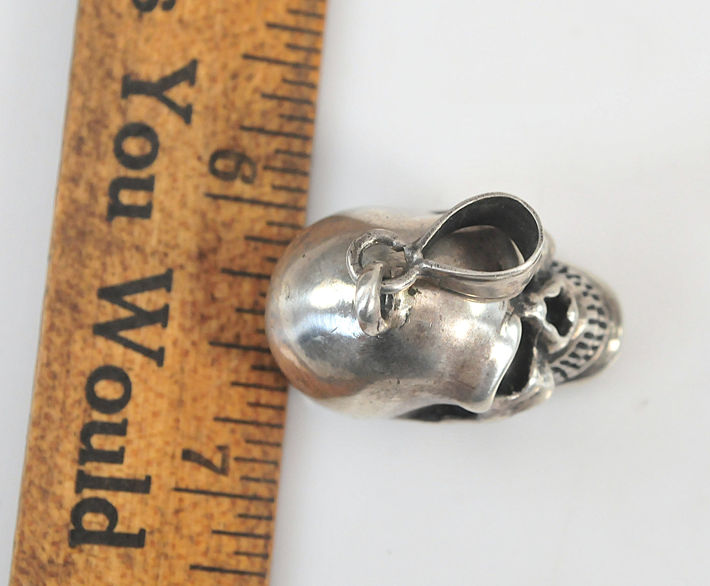 Large Sterling Silver Skull Pendant