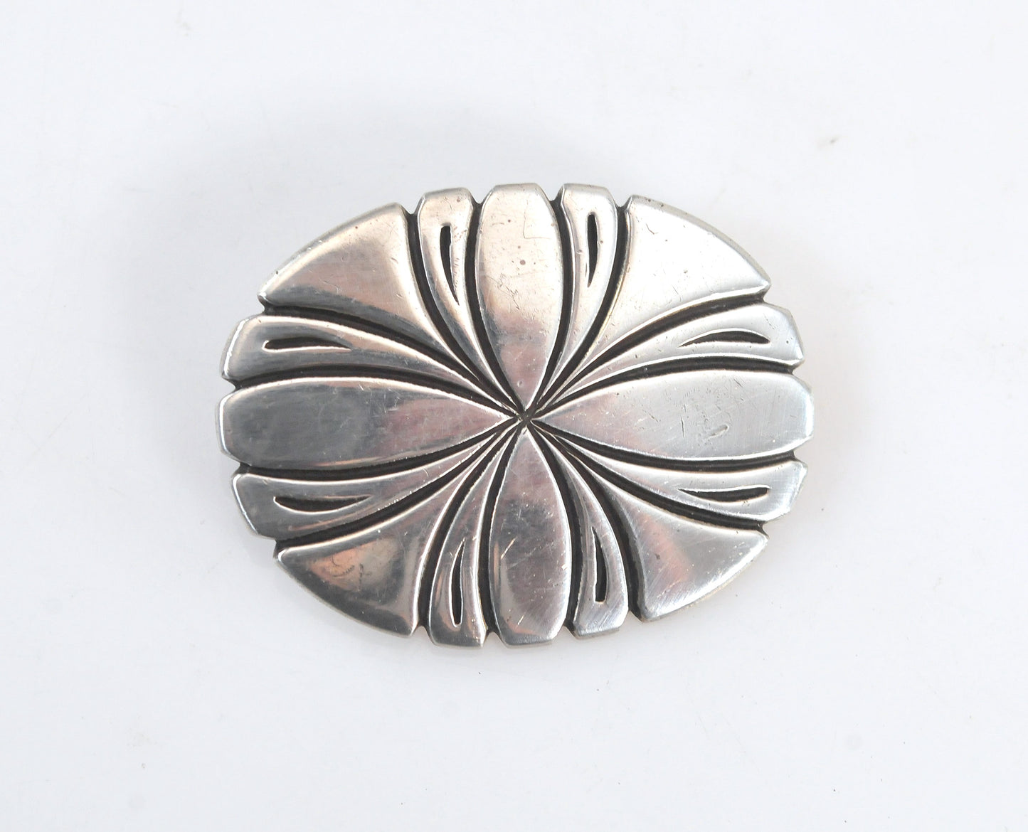 Signed Navajo Sterling Silver Brooch Pendant