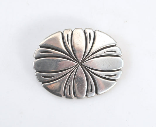 Signed Navajo Sterling Silver Brooch Pendant