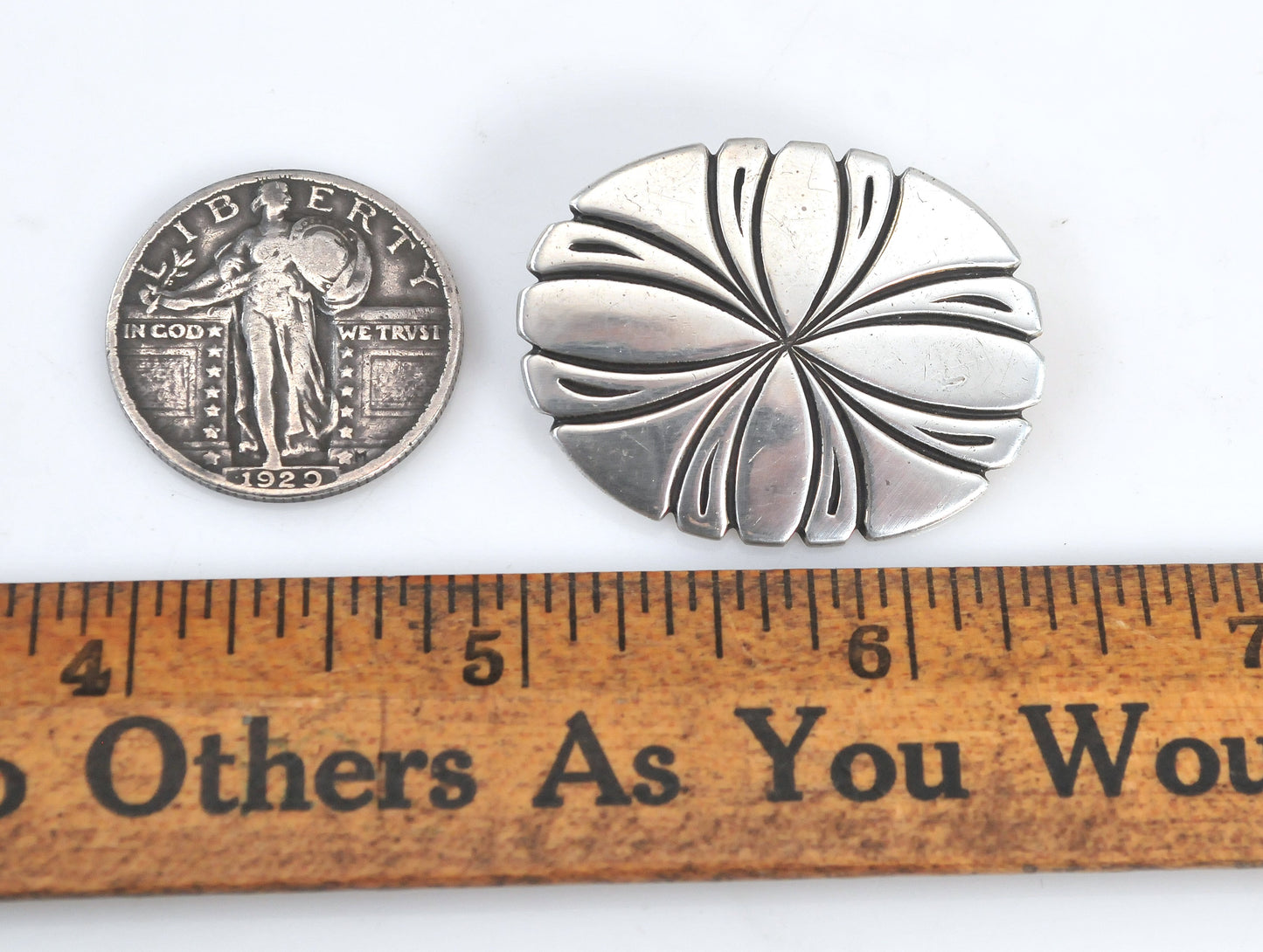 Signed Navajo Sterling Silver Brooch Pendant