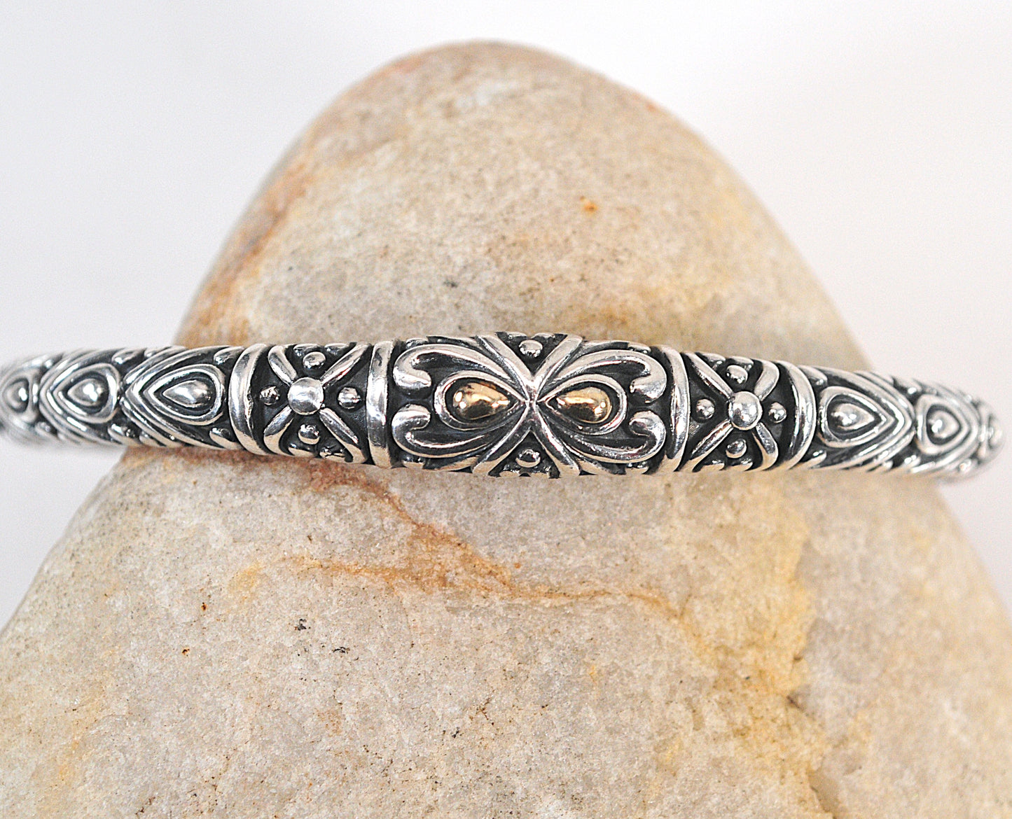 John Hardy Sterling Silver Gold Accent Cuff Bracelet