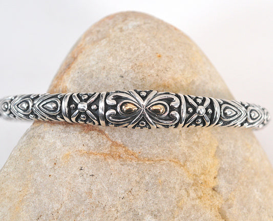 John Hardy Sterling Silver Gold Accent Cuff Bracelet