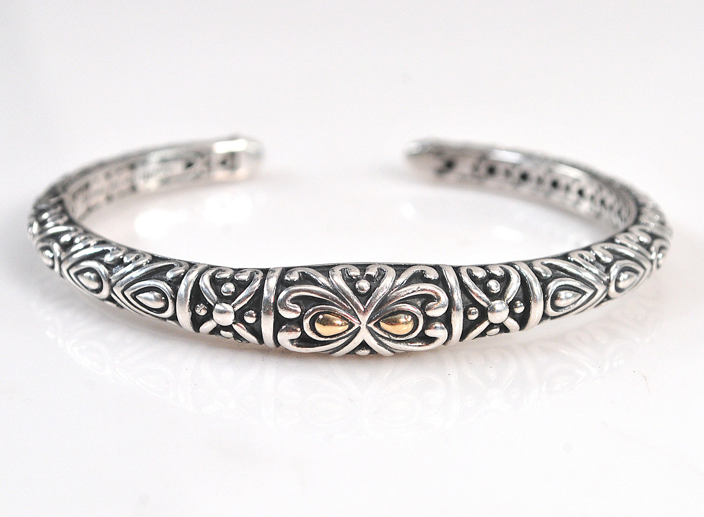John Hardy Sterling Silver Gold Accent Cuff Bracelet