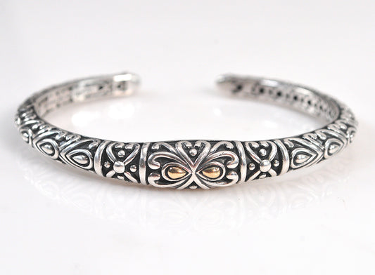 John Hardy Sterling Silver Gold Accent Cuff Bracelet