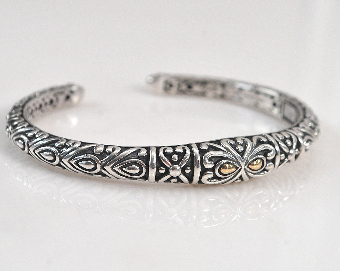 John Hardy Sterling Silver Gold Accent Cuff Bracelet