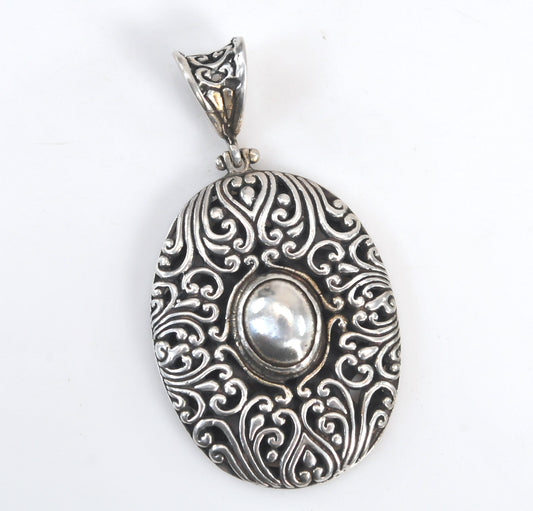 Large Sterling Silver Balinese Filagree Pendant