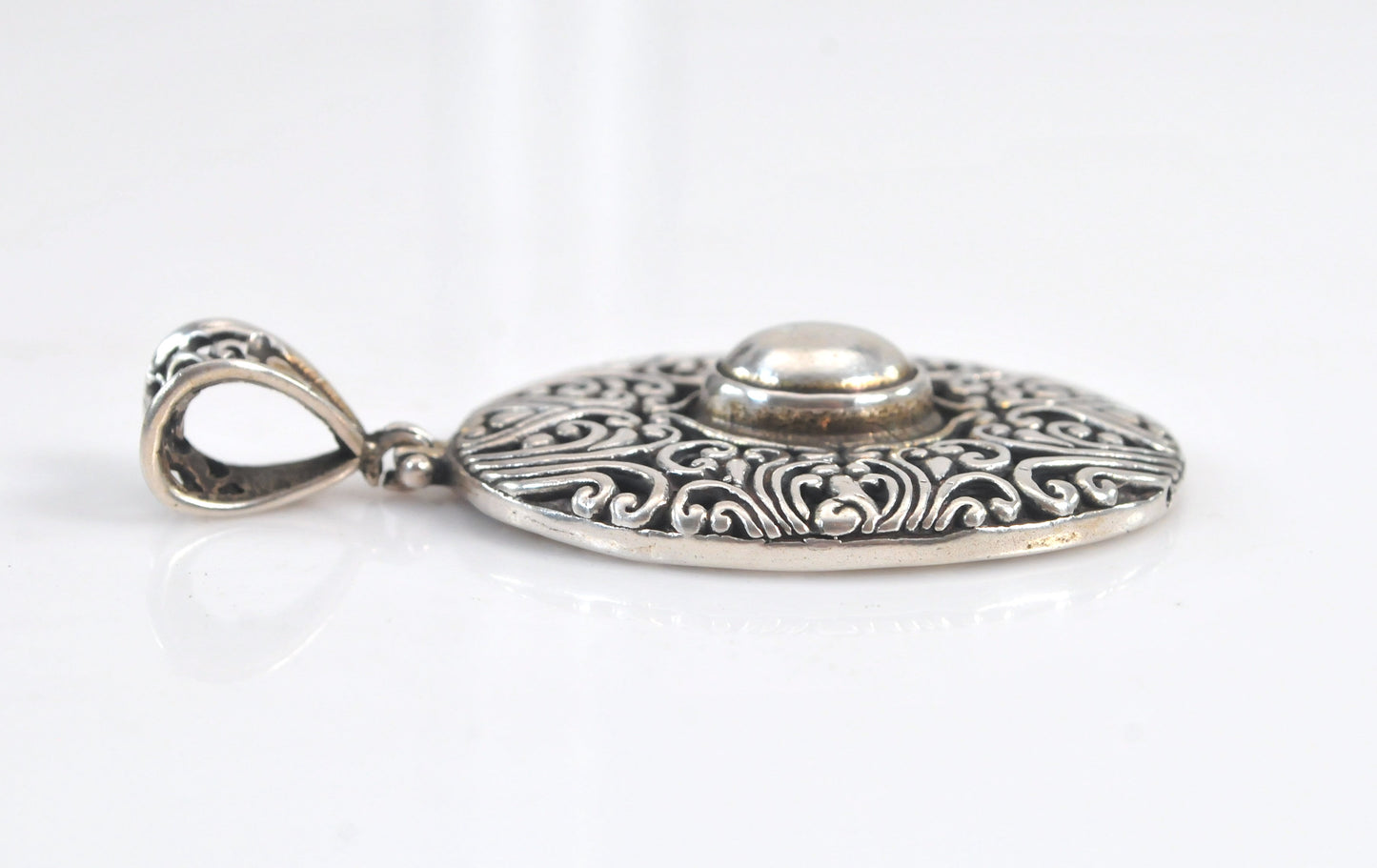 Large Sterling Silver Balinese Filagree Pendant