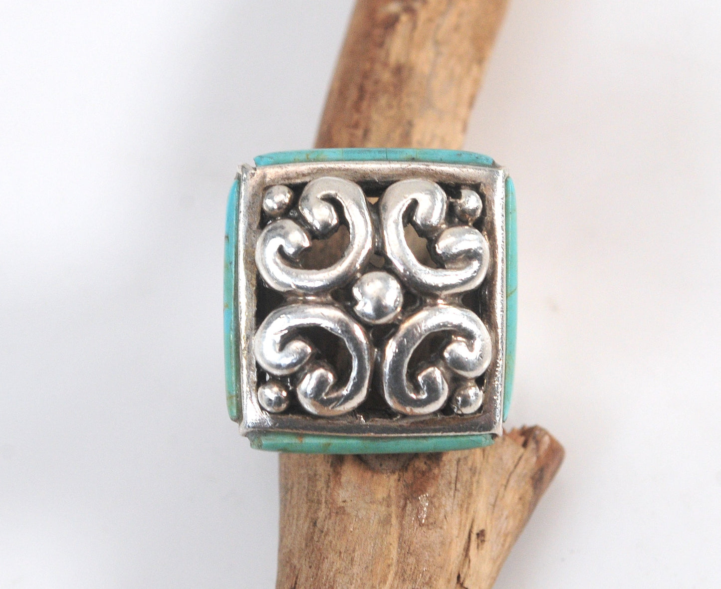 Heavy Sterling Silver Turquoise Ring