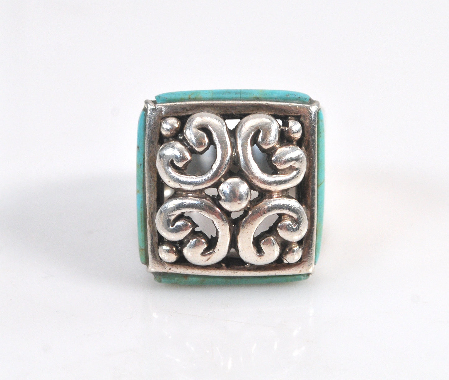 Heavy Sterling Silver Turquoise Ring