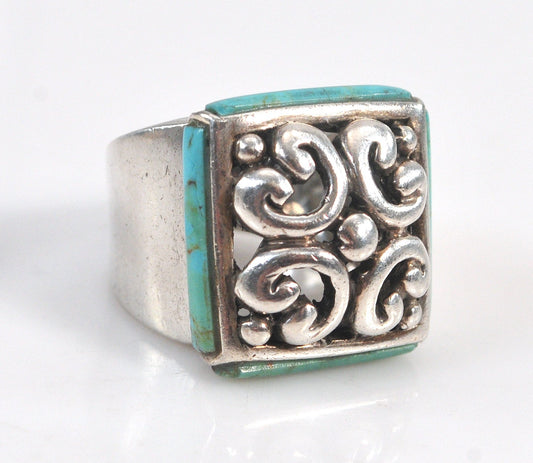 Heavy Sterling Silver Turquoise Ring