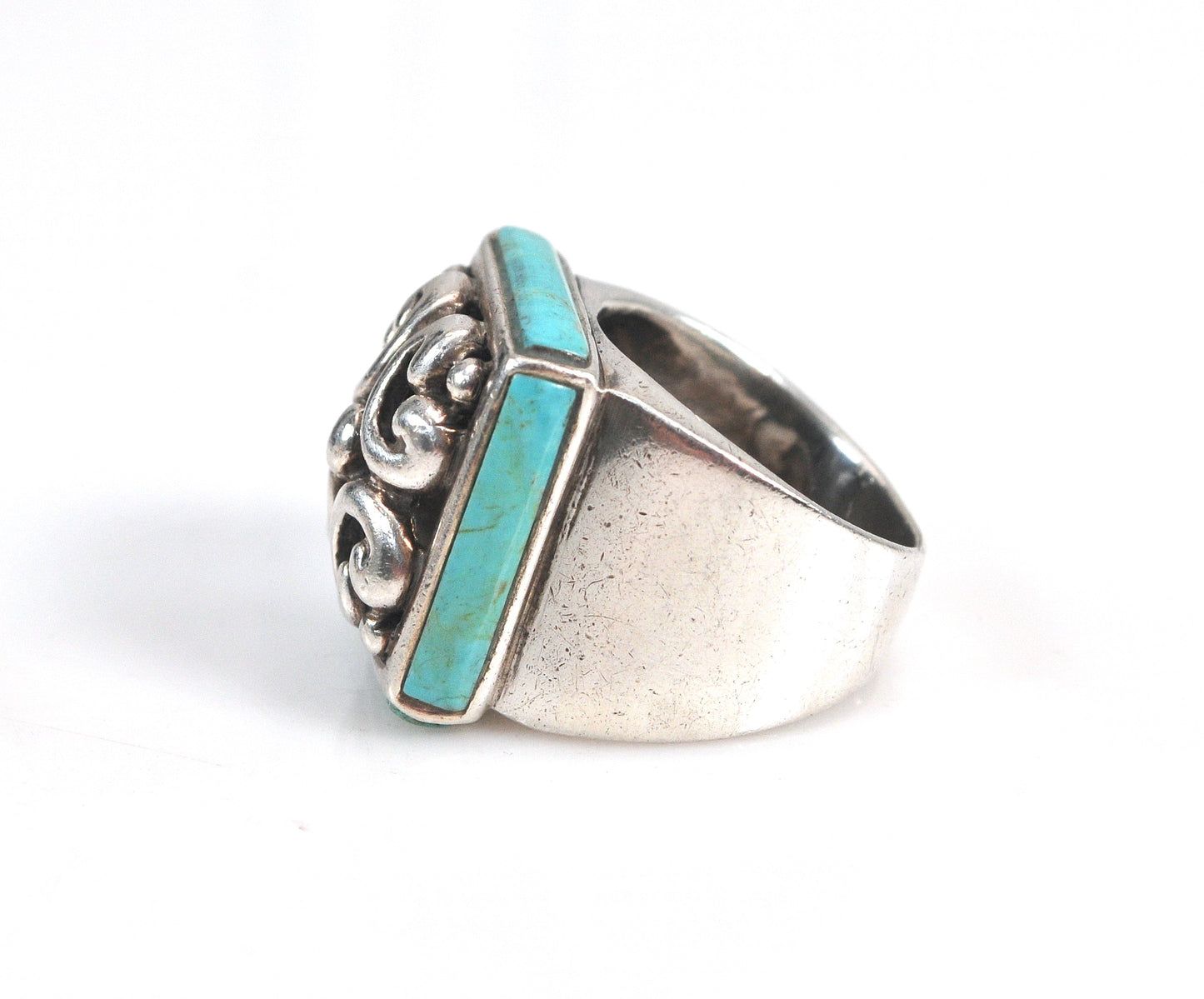 Heavy Sterling Silver Turquoise Ring