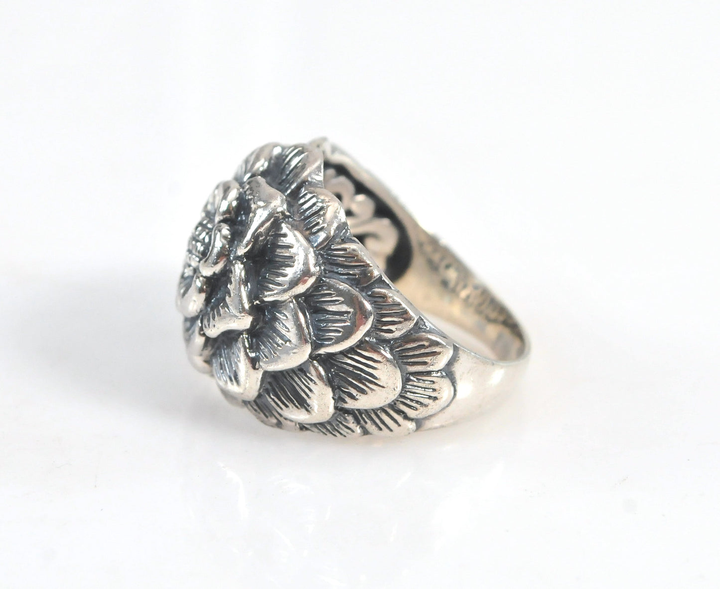 Chunky Sterling Silver Flower Ring