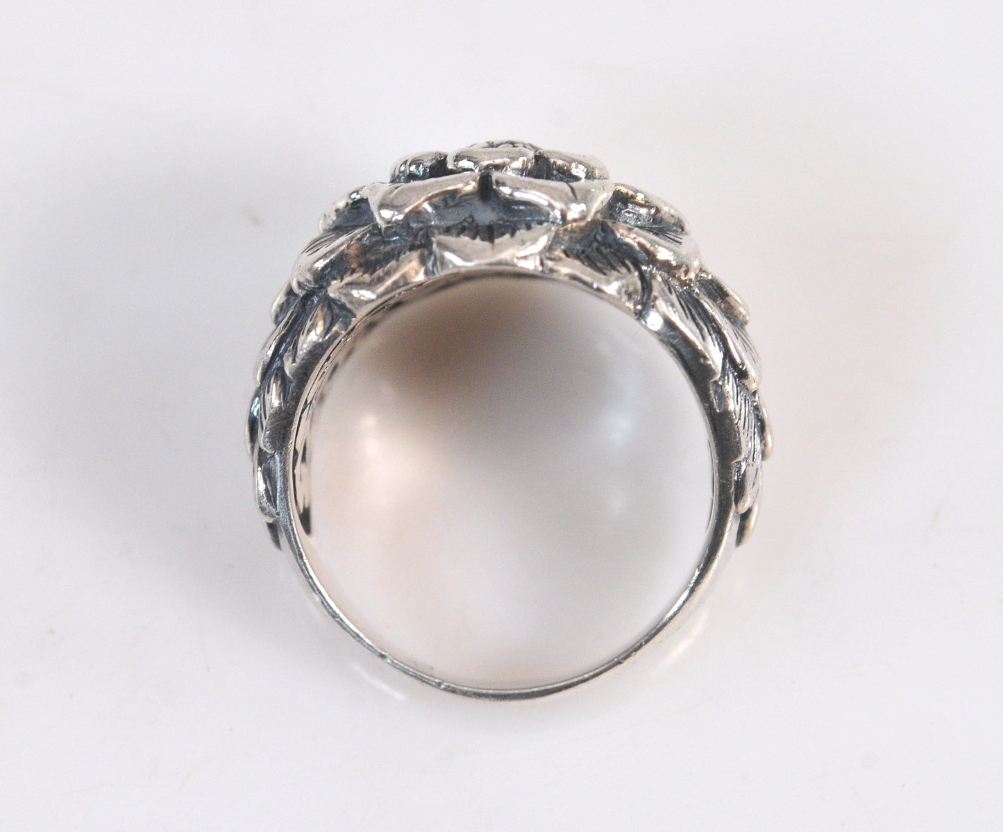 Chunky Sterling Silver Flower Ring