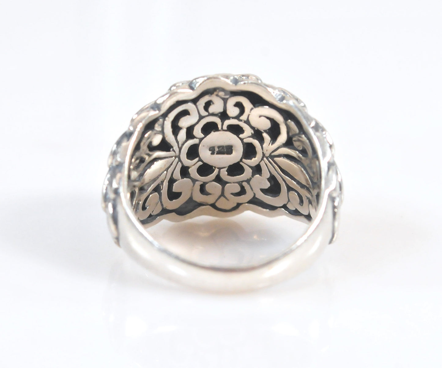 Chunky Sterling Silver Flower Ring