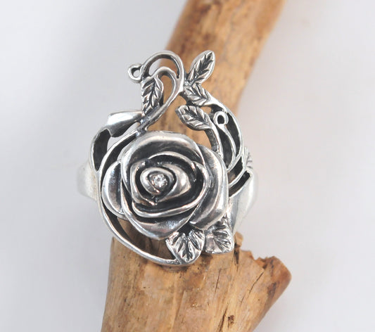 Vintage Avon Sterling Silver Rose Ring